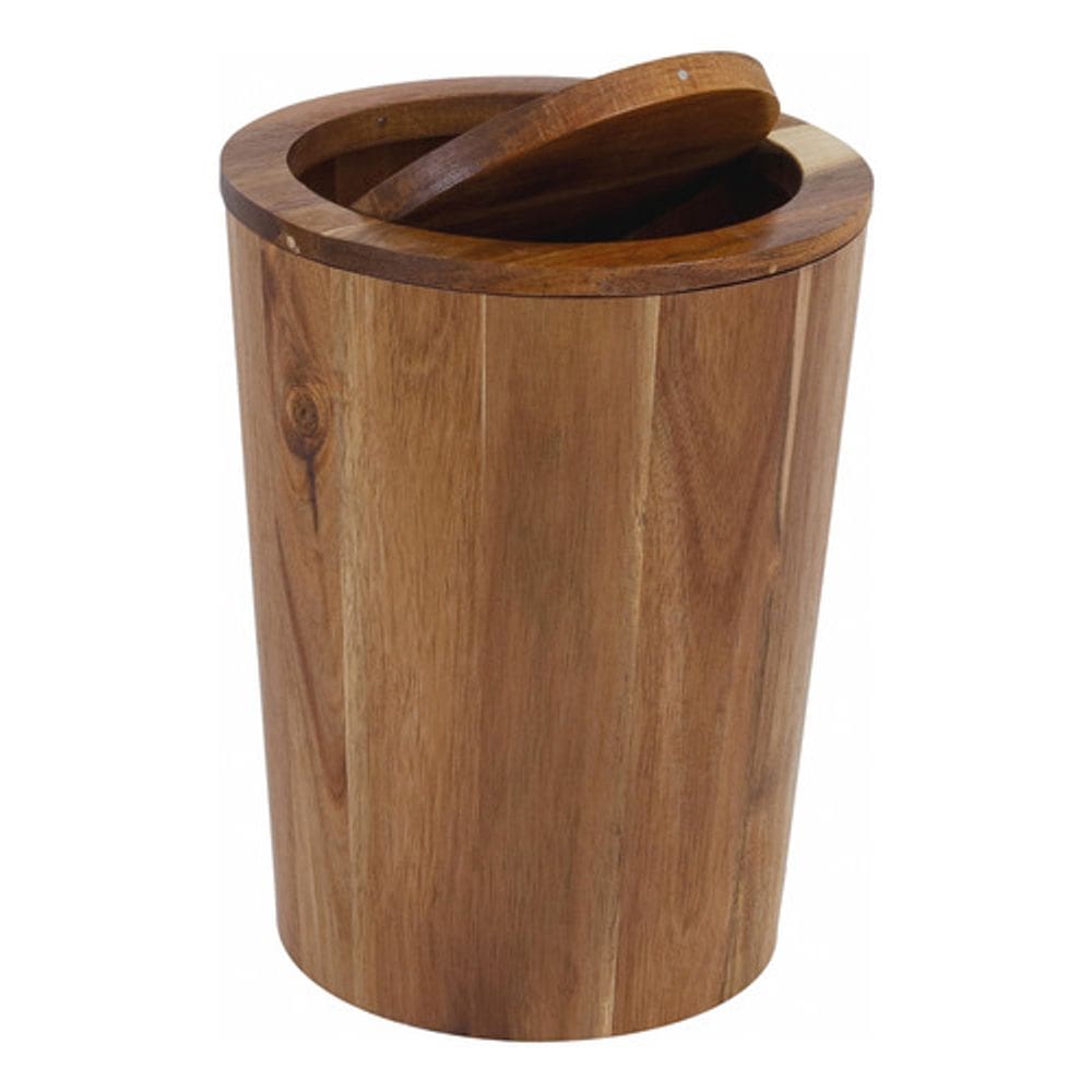 Lixeira Madeira Multiuso 10 L Basculante 30x23cm - Marrom