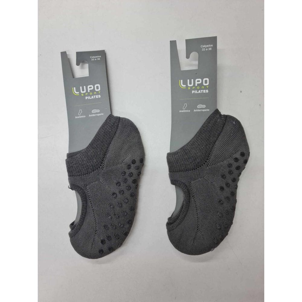 2 Pares Meia Pilates Feminina Lupo 3286.Cor:Cinza;Tamanho:37 a 40;Gênero:Feminino