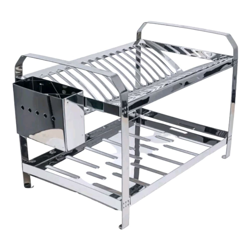 Escorredor De Louça De Aço Inox 16 Pratos Com Porta Talheres De Inox