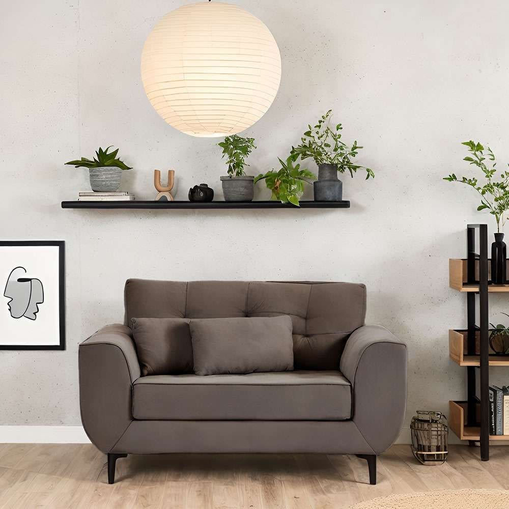 sofá 2 lugares piacenza suede marrom 152 cm