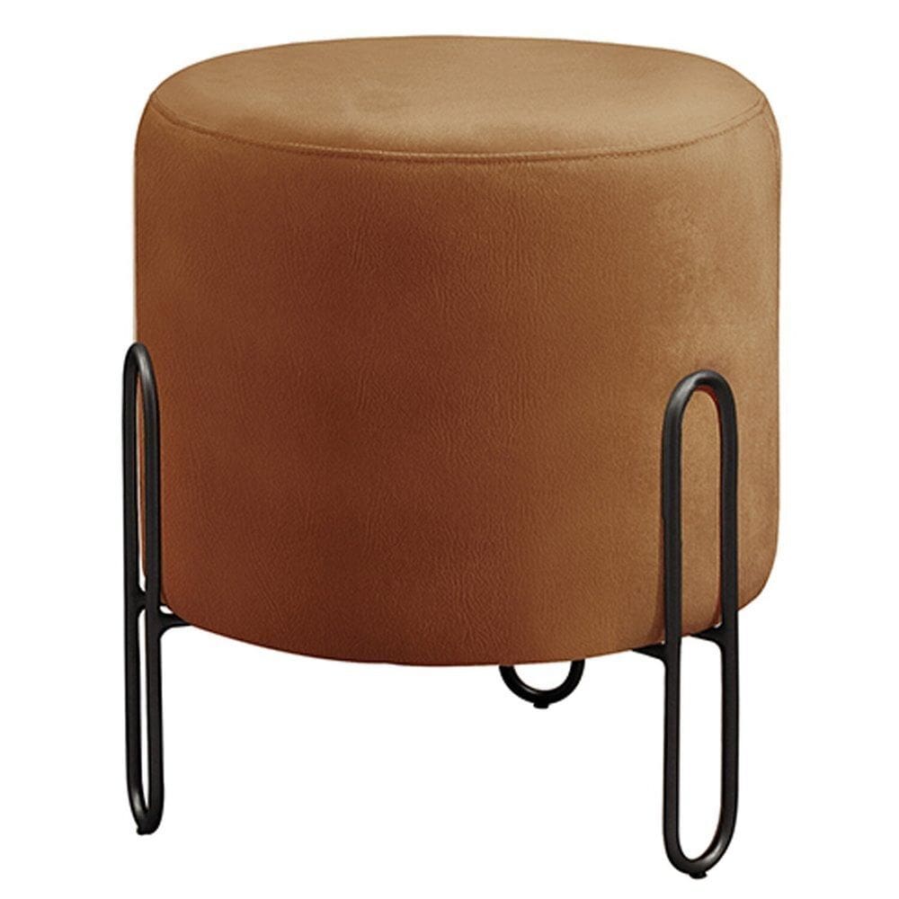 Puff Banqueta Design Moderno Mali Luxo Caramelo