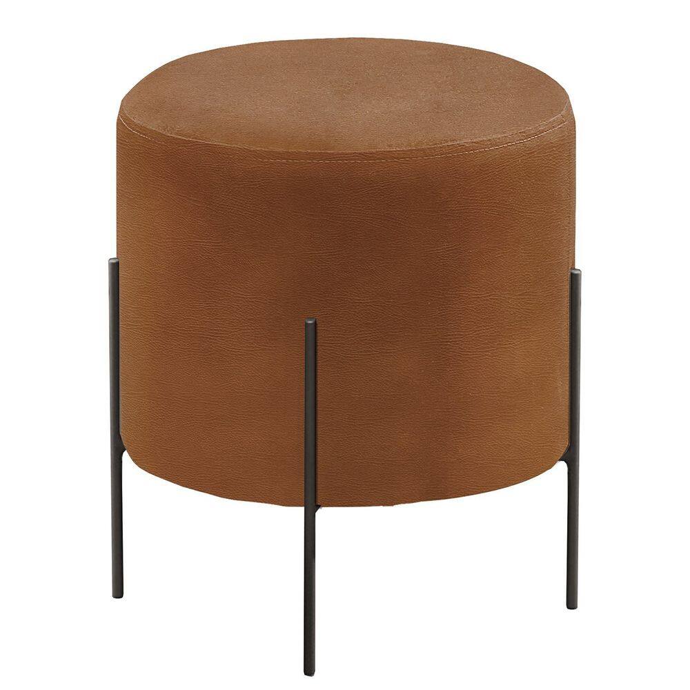 Puff Banqueta Estofado 48x40cm Luxo Odim Caramelo