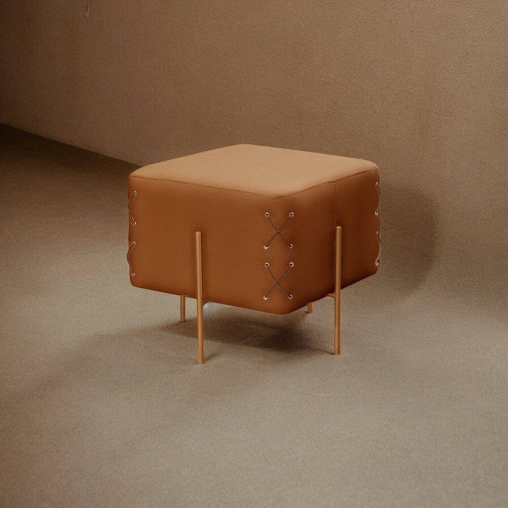Puff Banqueta 45cm X 45cm Eros Luxo Caramelo