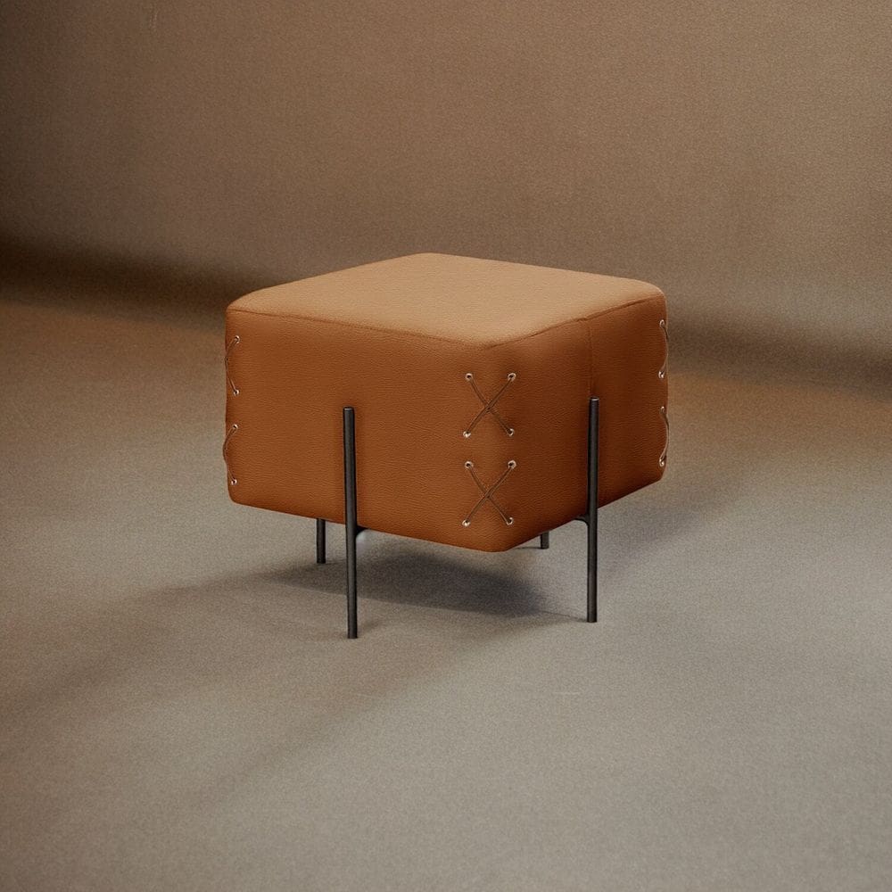 Puff Banqueta 45cm X 45cm Eros Luxo Caramelo