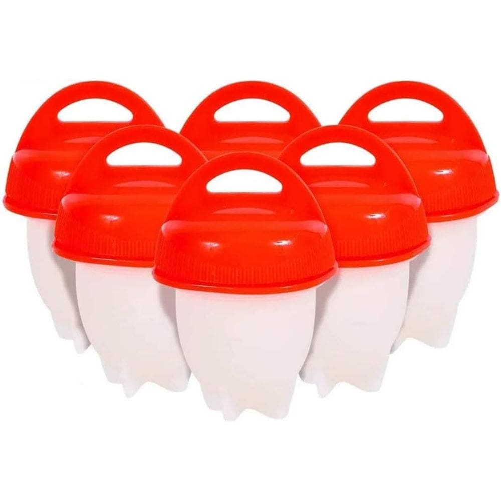 Kit com 6 Peças Forma de Silicone para Cozinhar Ovo com Tampa 75ml Forma de Ovos