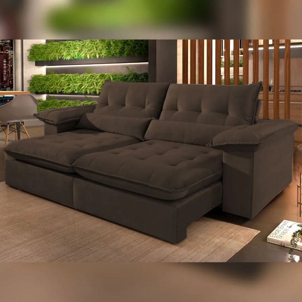 Sofá Atenas 2,10m: Conforto e Elegância Marrom