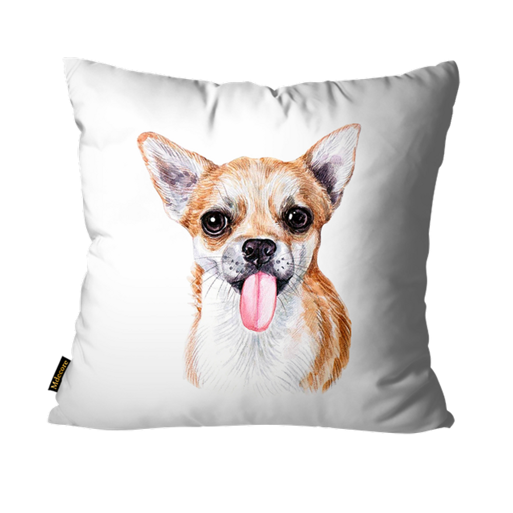 Capa para Almofada Mdecore Chihuahua Branco