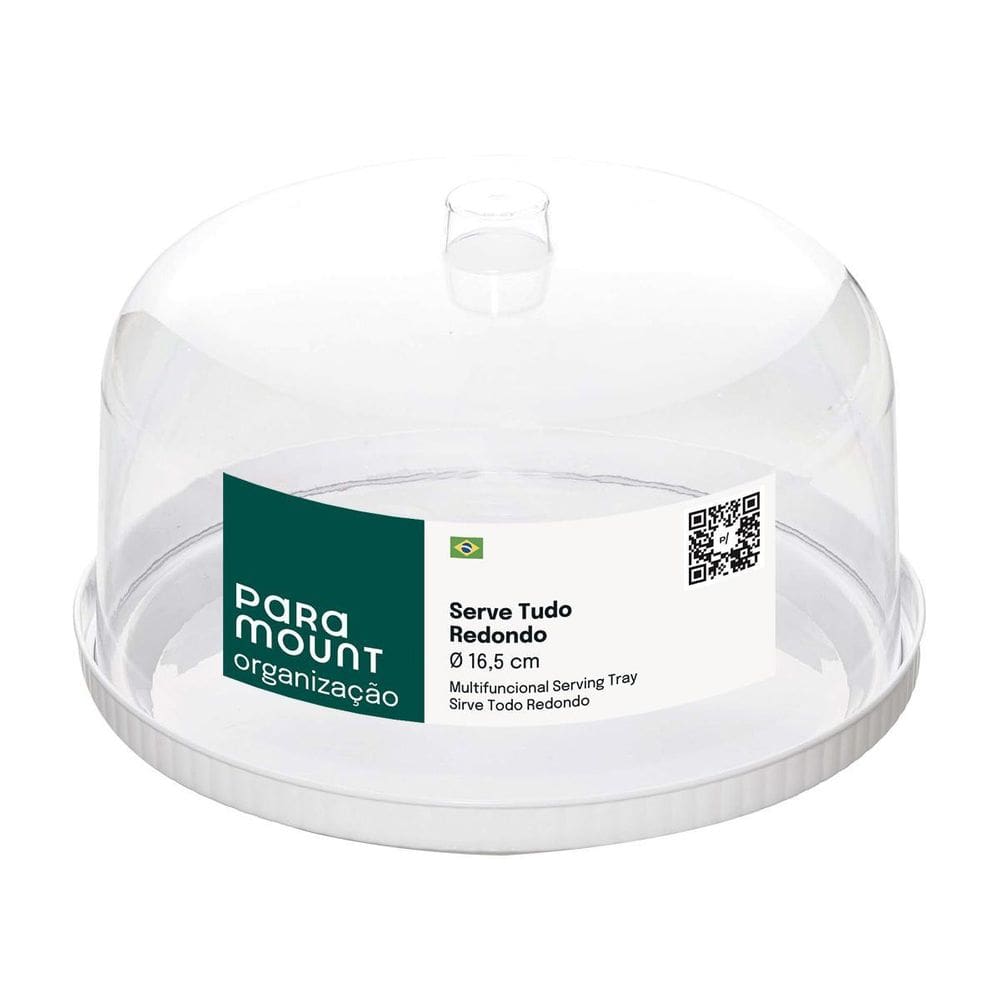 Boleira Multiuso Redonda Serve Tudo Com Tampa Diamond 16,5Cm