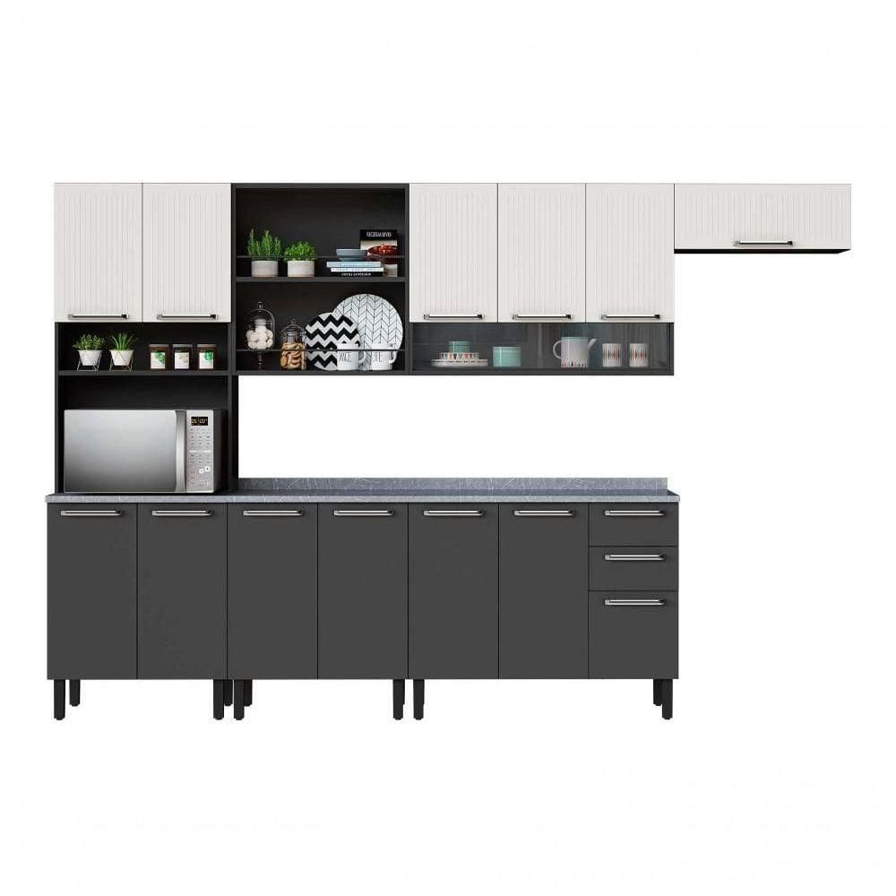 Cozinha Itatiaia Midi Pop Art I3 - 6 Peças - Grafite-branco