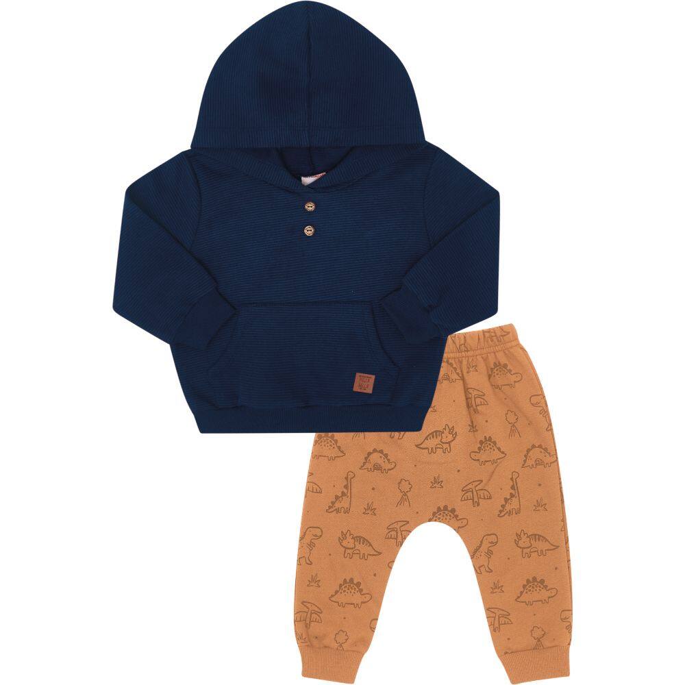 Conjunto Bebê Moletinho Capuz Menino Pulla Bulla Ref. 50170