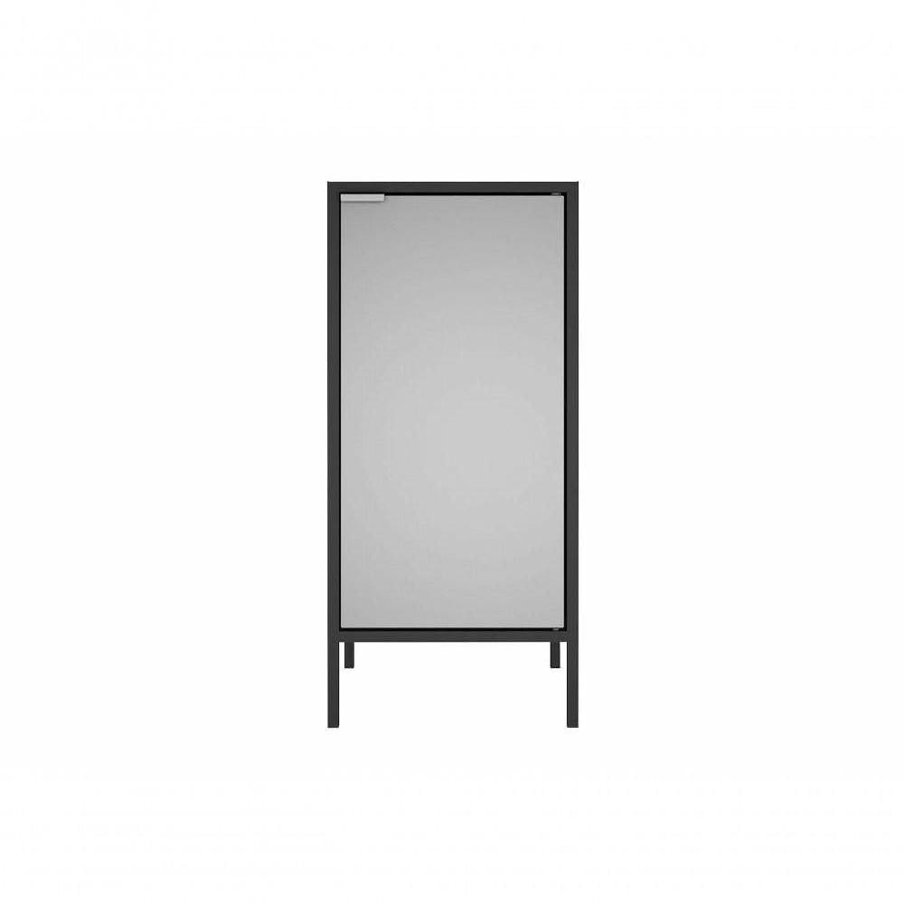 Balcão Alto Multiúso Itatiaia Smart - 1 Porta - Preto C/ Cinza Matte