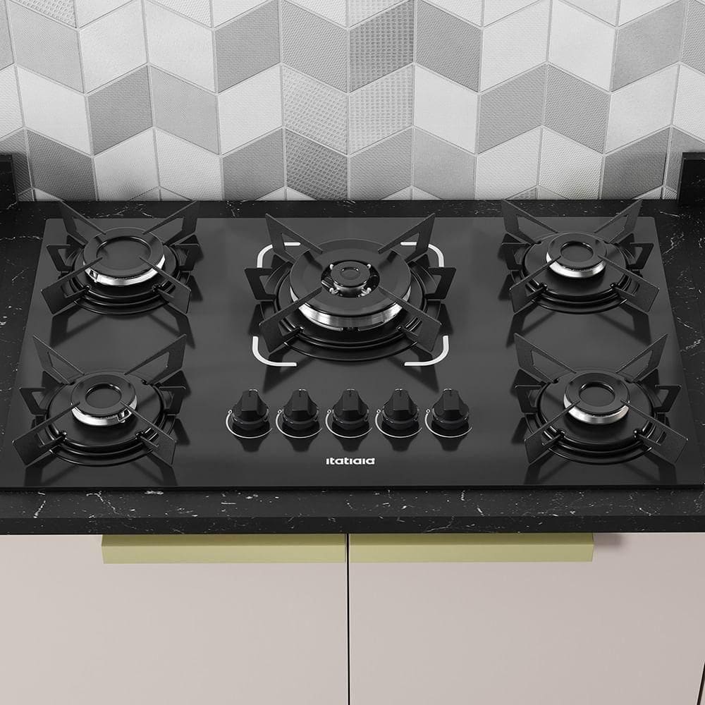 Cooktop Electra 5 Bocas Tripla Chama Preto Bivolt