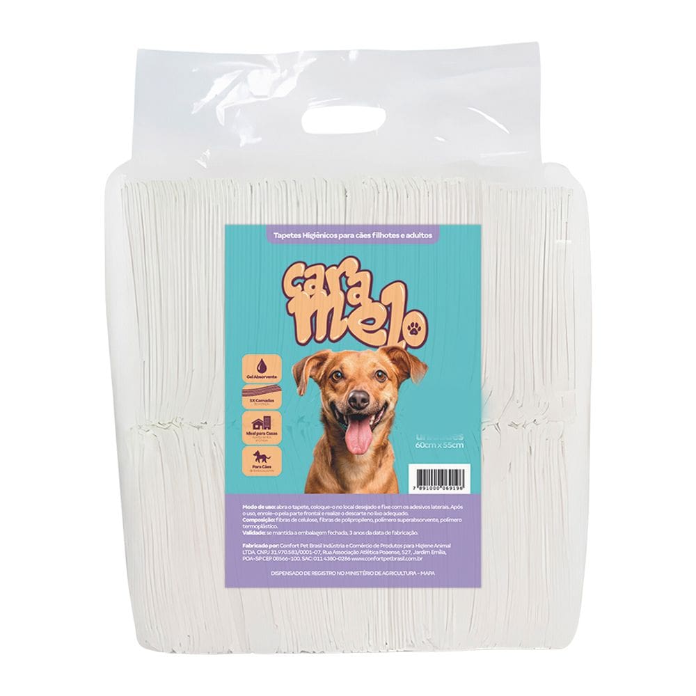 Tapete Higiênico Caramelo 60x55cm para Cães 100 Unidades