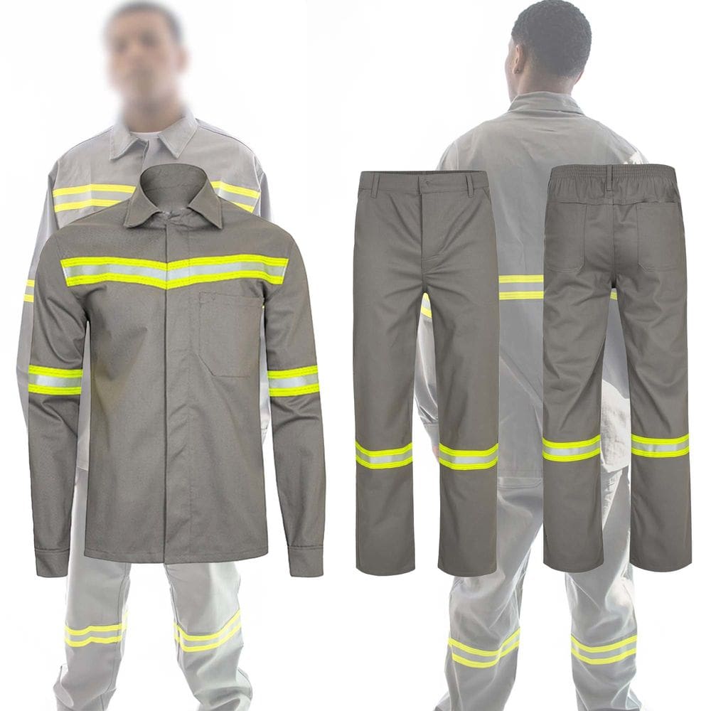 Conjunto Uniforme EPI Nr10 Segurança do Trabalho Mecanico Eletricista Faixa Refletiva Construção Obra Serviço