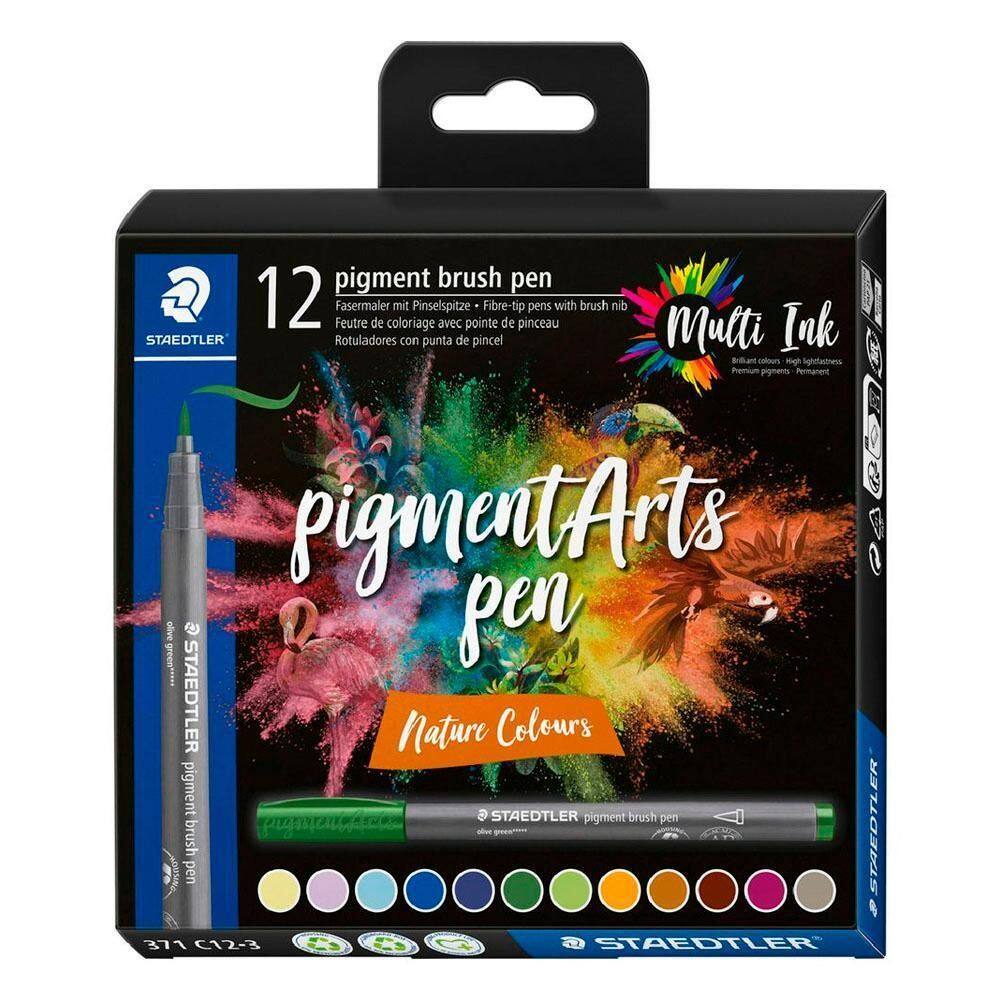 Kit Caneta Pigment Brush Pen 12Und Nature Colours Staedtler