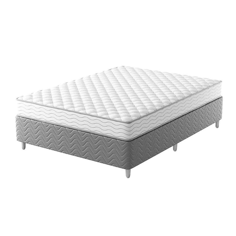 cama box com colchão casal howie espuma d28 (17x138x188) branco e cinza