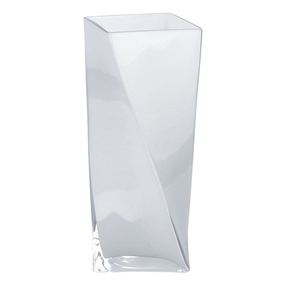 Vaso Decorativo Enfeite Casa Vidro 28x11x11cm Branco