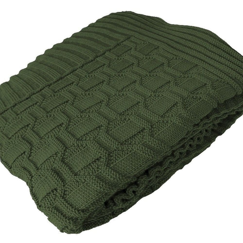Manta Peseira de Tricot 90x180 Cm - Diamond Verde Militar