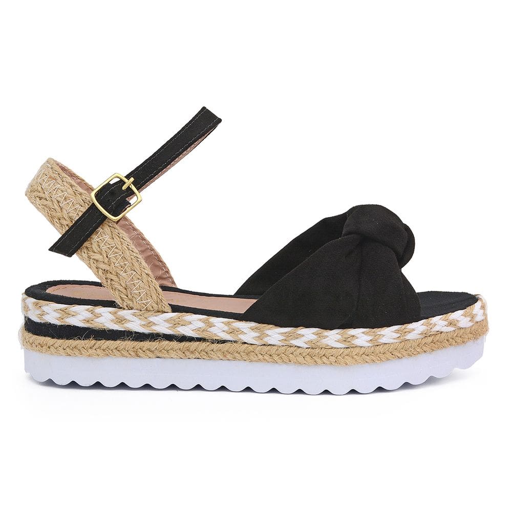 Sandalia Plataforma Feminino Adulto Fivela Nó Traseira Natural Cristina