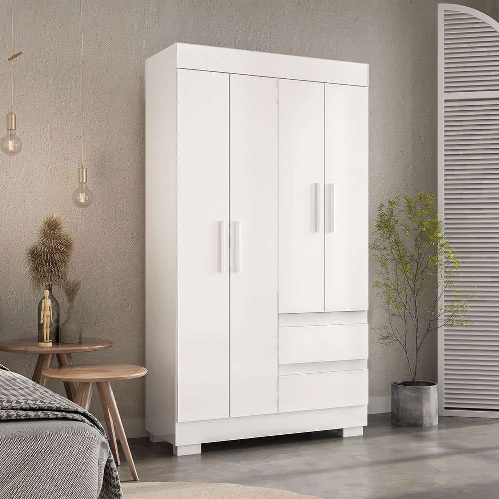 gurada-roupa solteiro maya 4 pt 2 gv branco 100 cm
