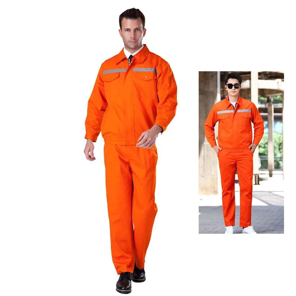 Conjunto Uniforme EPI Segurança Faixa Refletiva Obra Estrada Rodovia Mecanico Eletricista