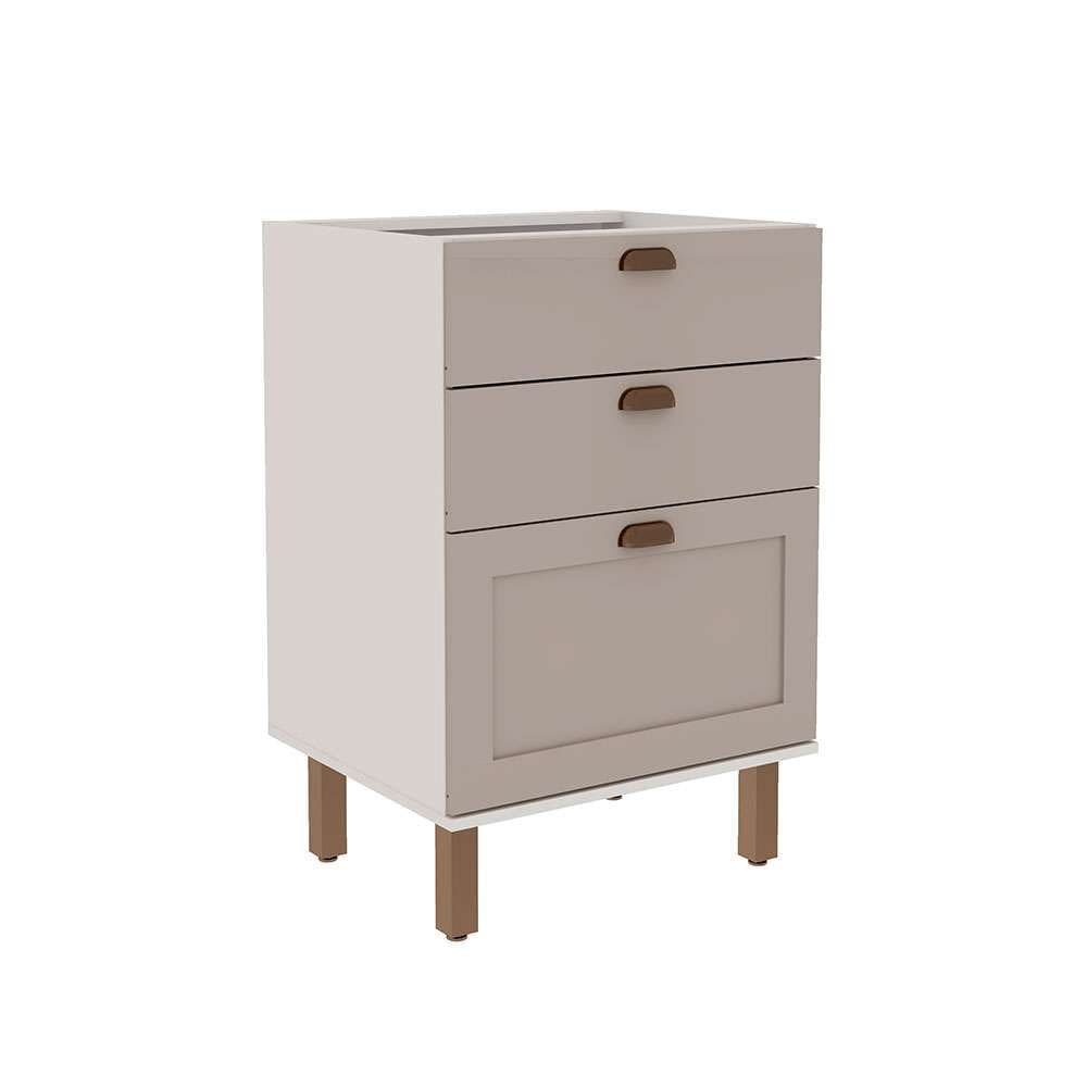 balcão de cozinha sem tampo iluminata 3 gv branco e 60 cm