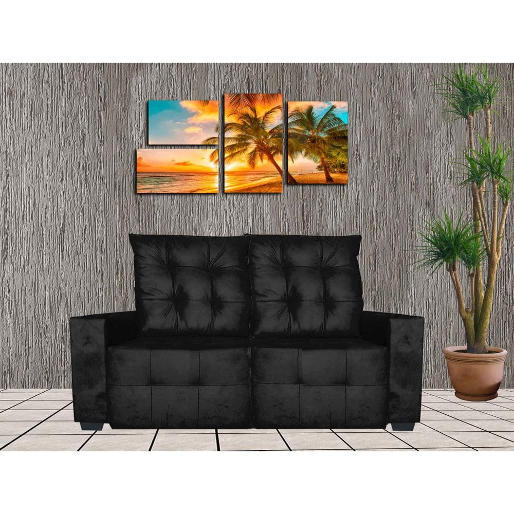 Sofa Retratil e Reclinavel Elano Preto