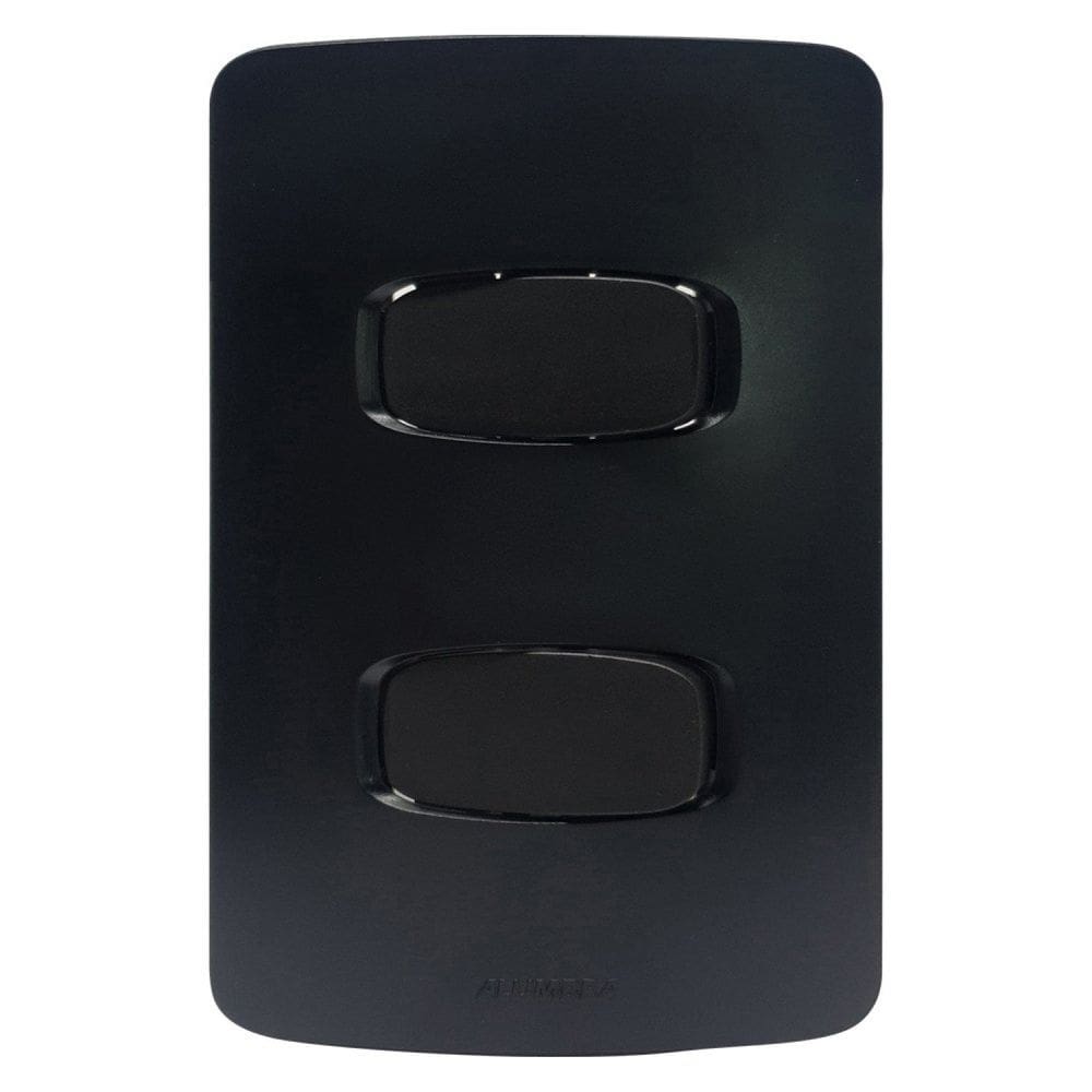 Conjunto 1 Interruptor Simples + 1 interruptor Paralelo 10A 250V~ 4x2 Gracia Alumbra Preto