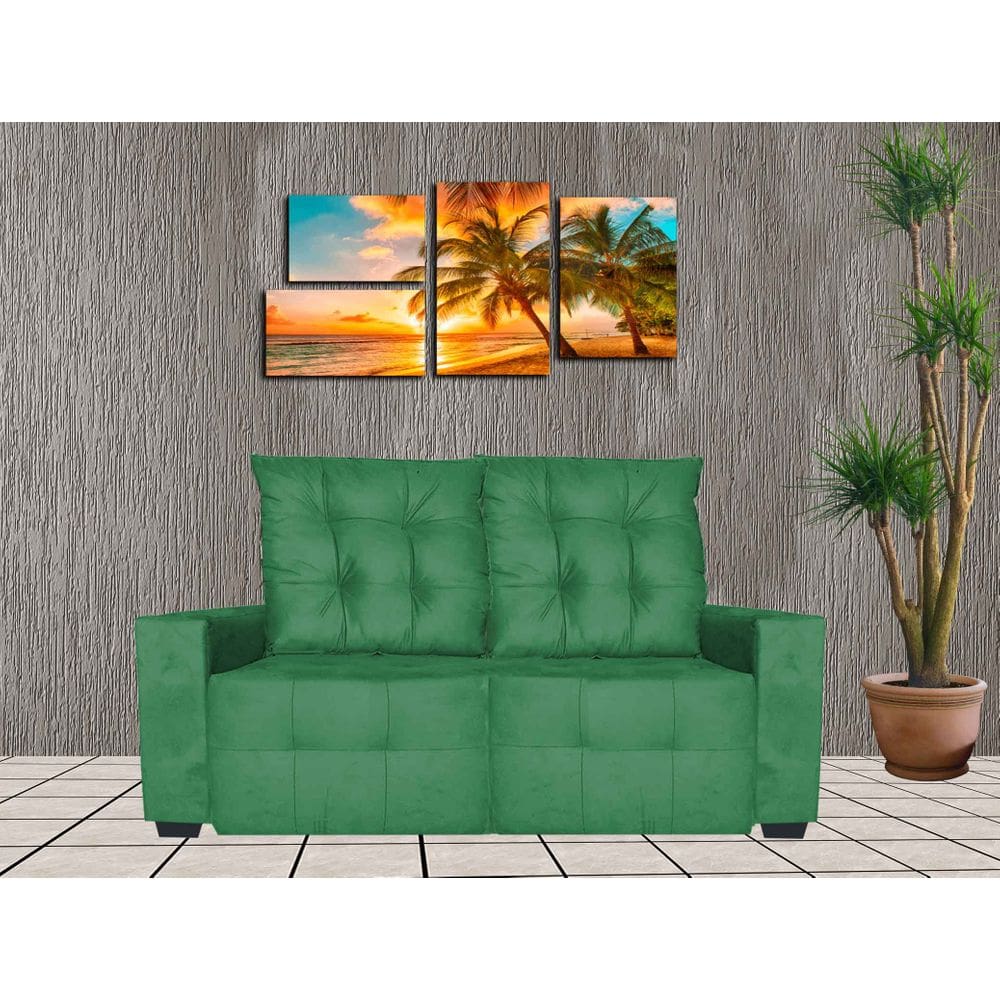 Sofa Retratil e Reclinavel 2 Metros Elano Verde