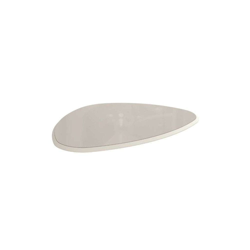 tampo orgânico para mesa de jantar com vidro peônia off white 135 cm