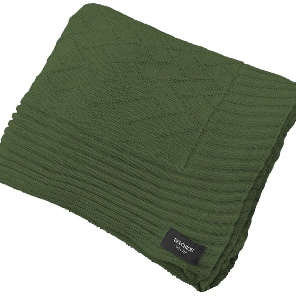 Manta Peseira de Tricot 90x180 Cm Link Verde Militar