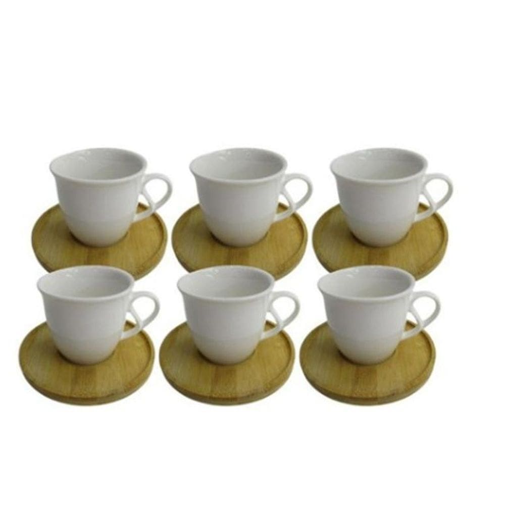Jogo Xicara Porcelana Pires Bambu Cafe Havana Fuentes