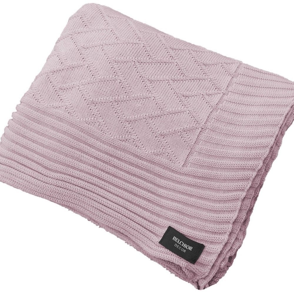Manta Peseira de Tricot 90x180 Cm Link Rose