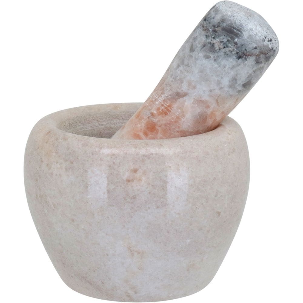 PILÃO COM MORTAR MARMORE 10x8x8cm CREME