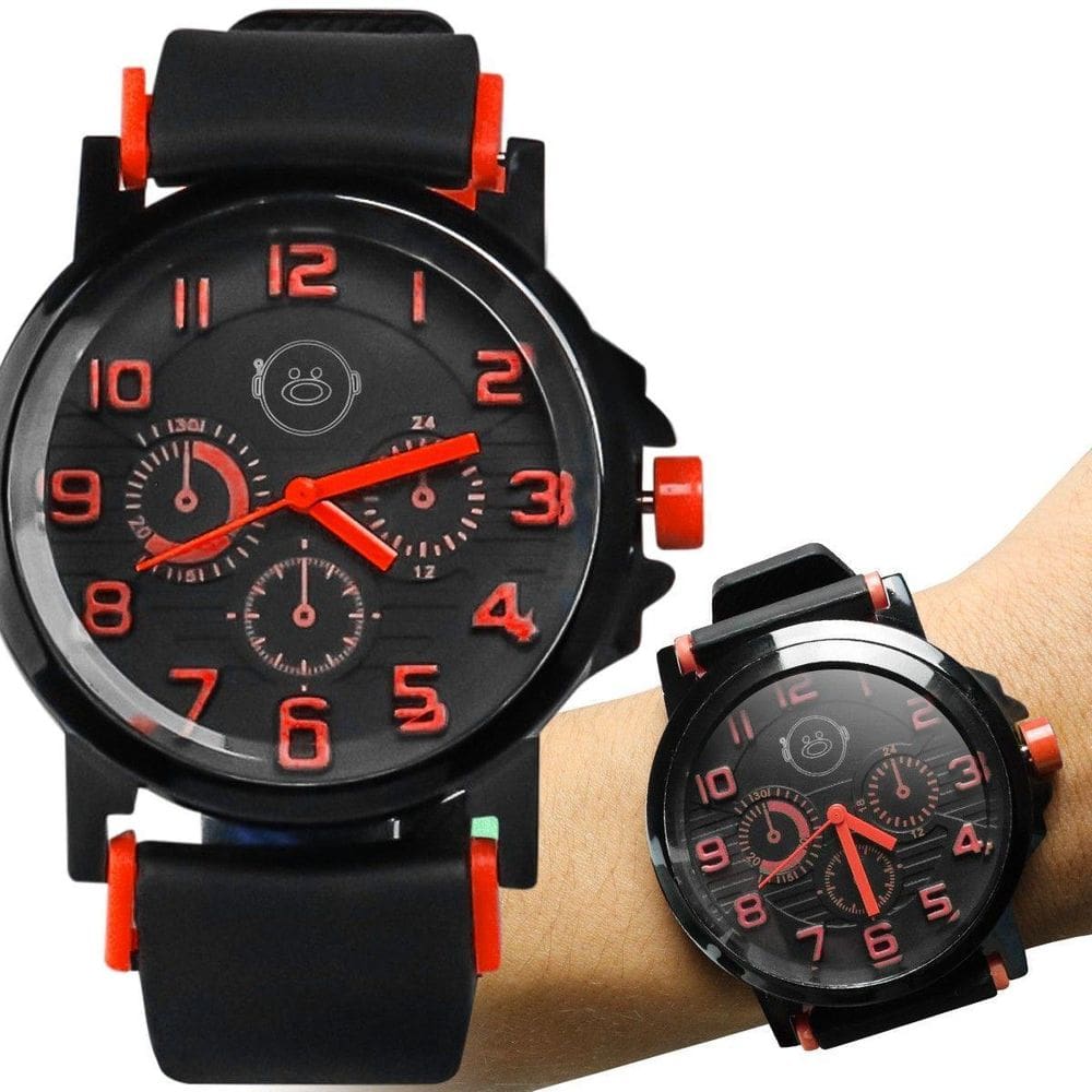 Relógio Masculino Silicone Aço Inox Preto Qualidade Premium