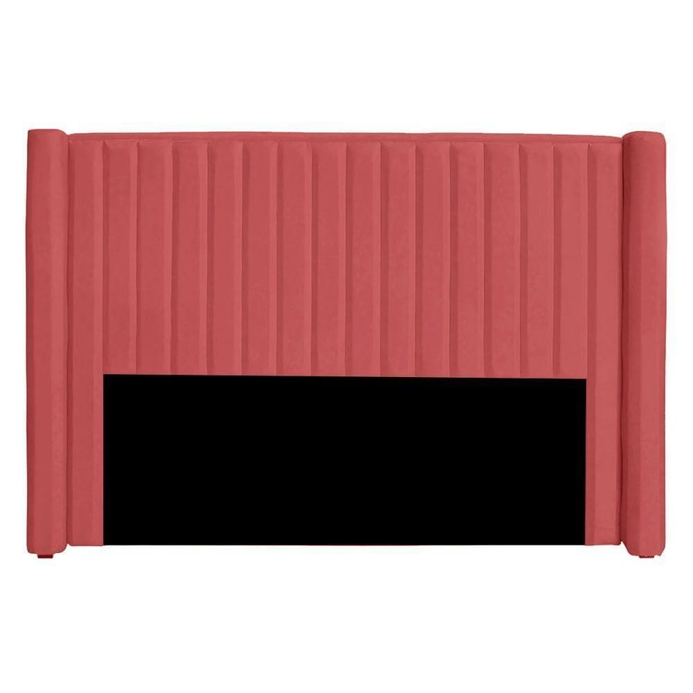Cabeceira Casal Estofada Para Cama Box Alicia Veludo Cor Rose
