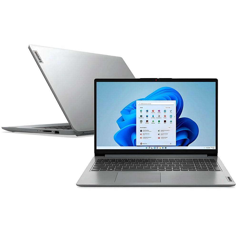 Notebook Lenovo Ideapad 1, Core i3-1215U, 4GB, SSD 256GB, Tela 15.6\" HD Windows 11 Home, Cinza - 82VY000TBR
