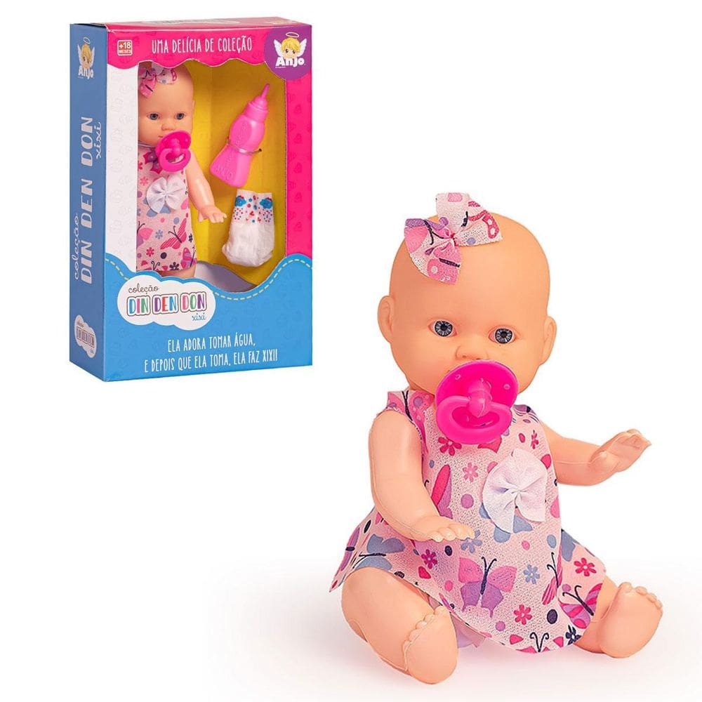 Boneca Infantil Din Den Don Xixi Anjo Brinquedos