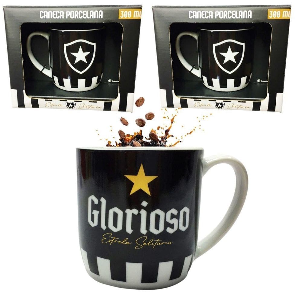 Kit 3Un Caneca Xicara Porcelana Premium Urban 300Ml Café