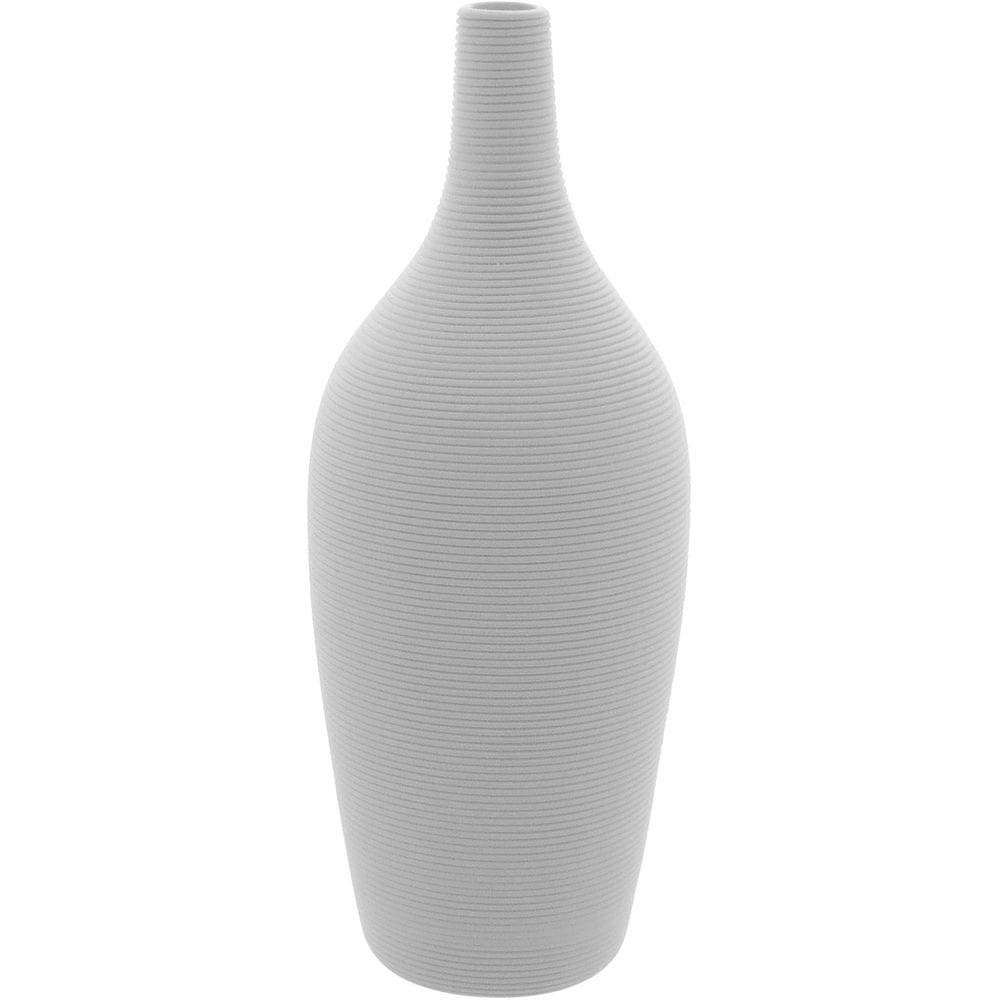 Vaso Decorativo Enfeite Casa Cerâmica 27x10x10cm Branco