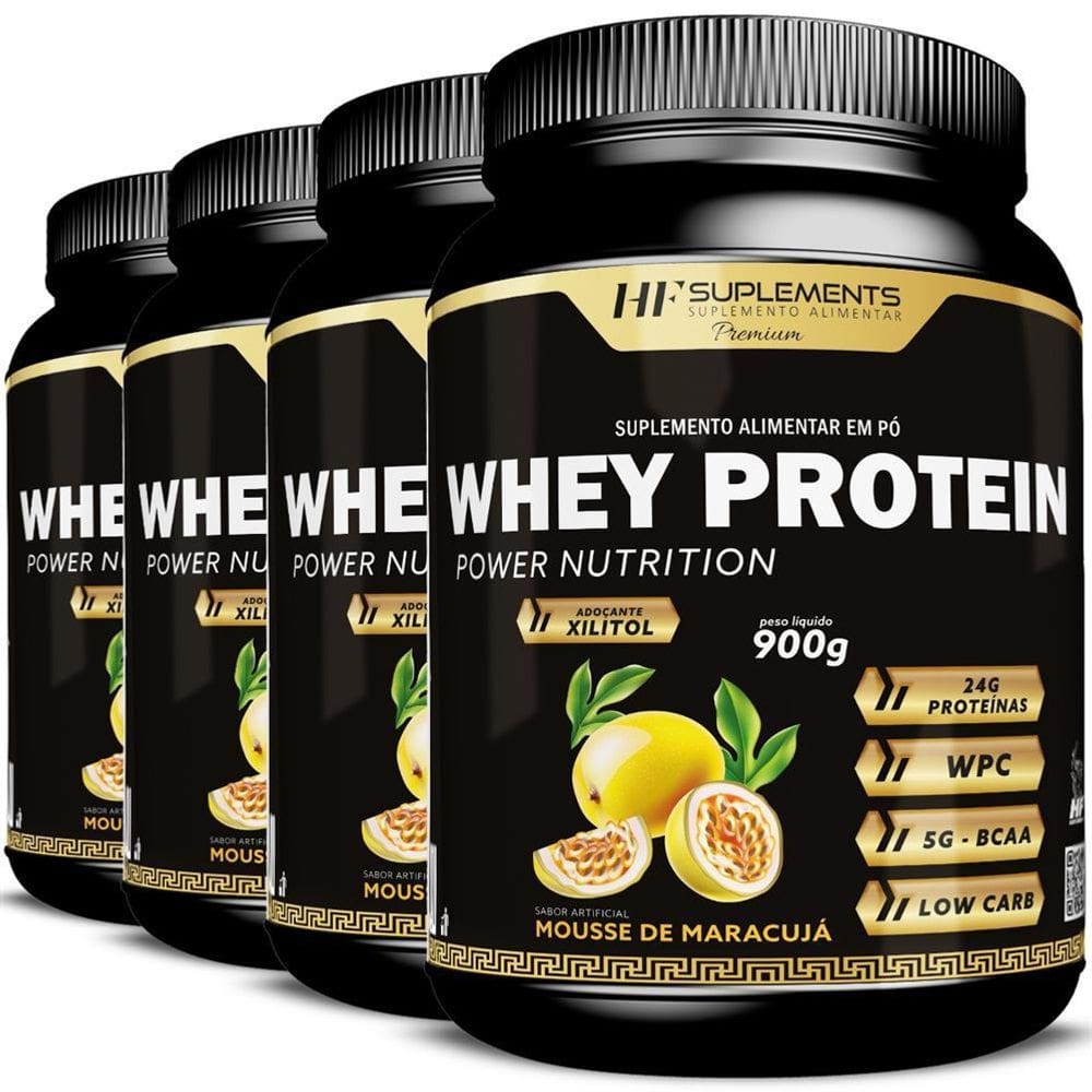 4X Whey Protein Power Nutrition Maracuja Hf Suplementos
