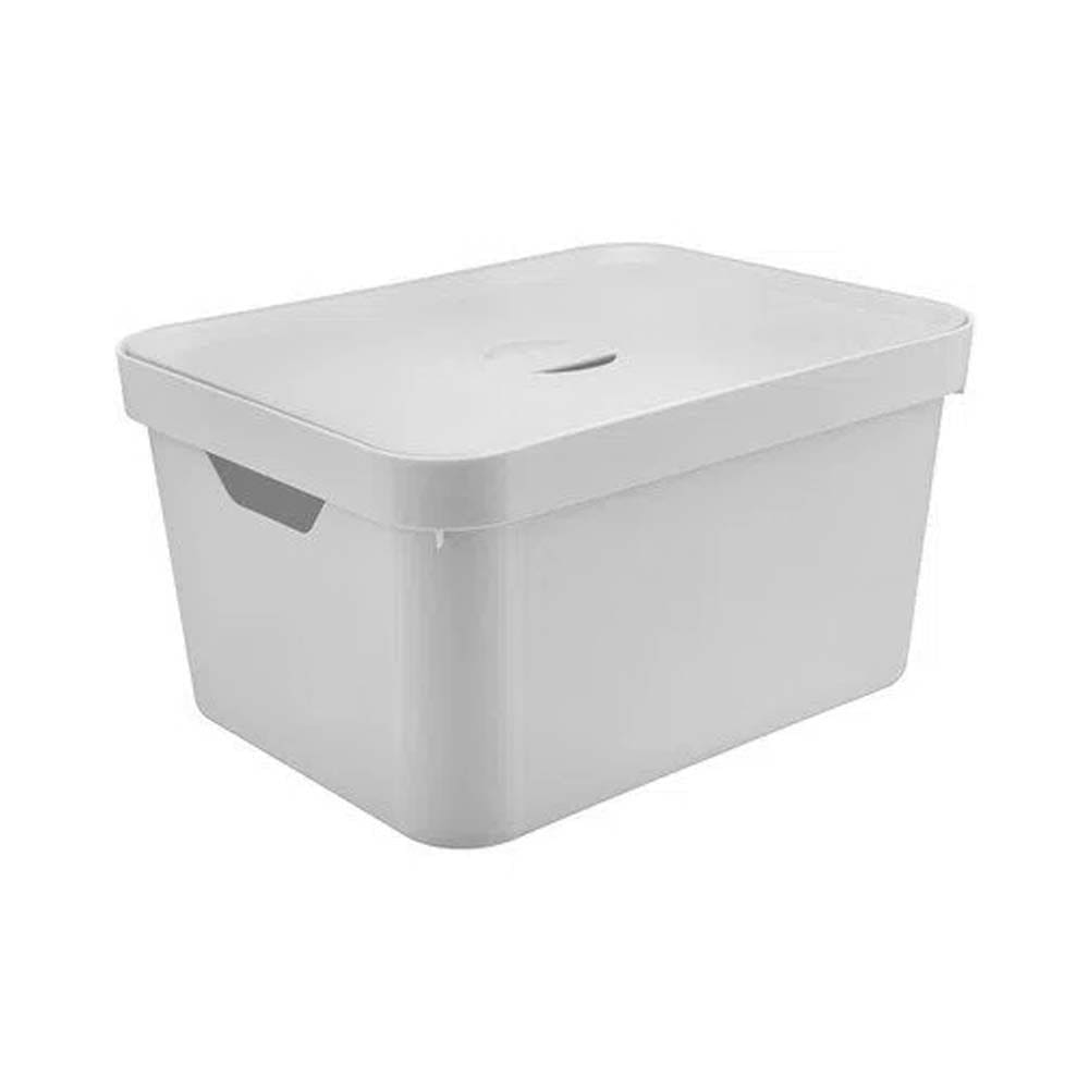 Caixa Organizadora Cube G Com Tampa 32L Branco - Ou