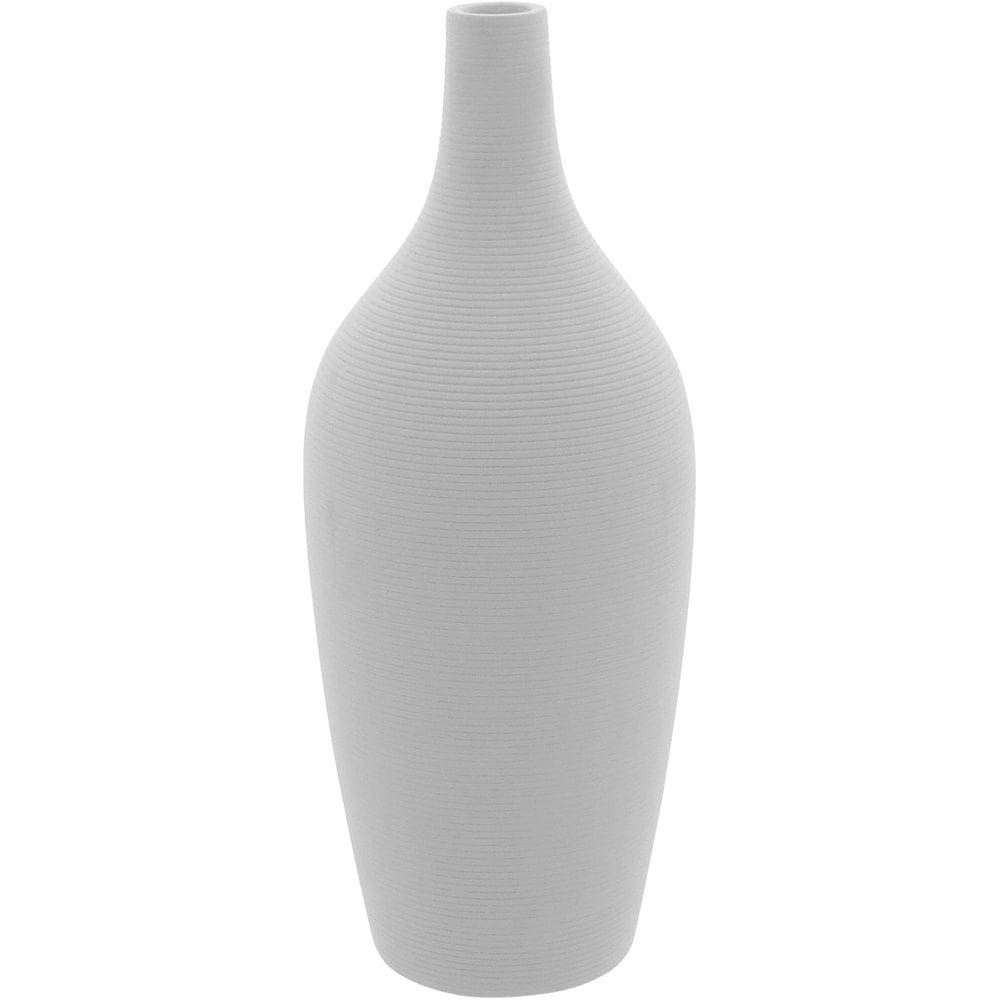 Vaso Decorativo Enfeite Casa Cerâmica 28x10x10cm Branco