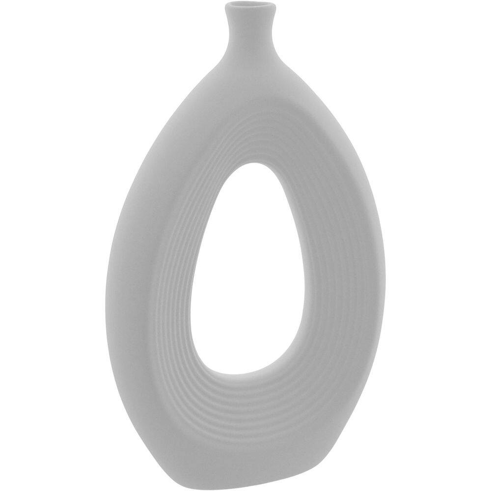 Vaso Decorativo Enfeite Casa Cerâmica 30x18x3cm Branco