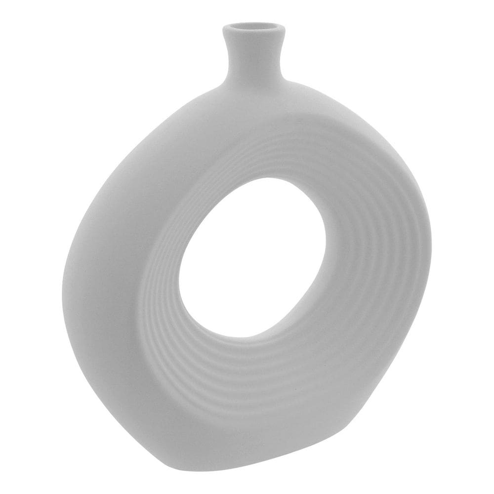 Vaso Decorativo Enfeite Casa Cerâmica 20x20x3cm Branco