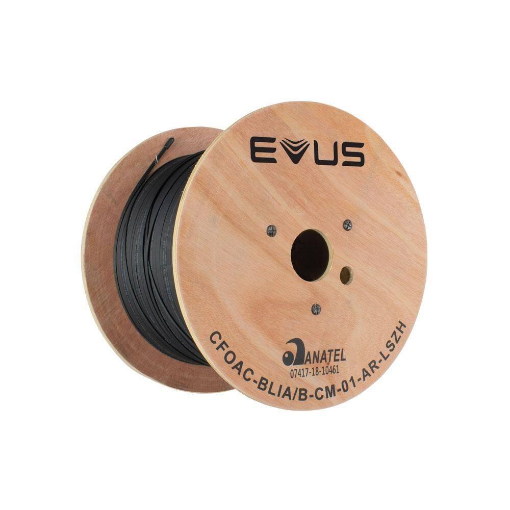 Cabo De Fibra Optica Evus Standard Drop Flat 1Km 1Fo