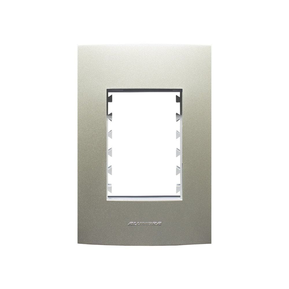 Placa 4X2 com Suporte Para 3 Módulos Inova Pro Class Alumbra Champagne