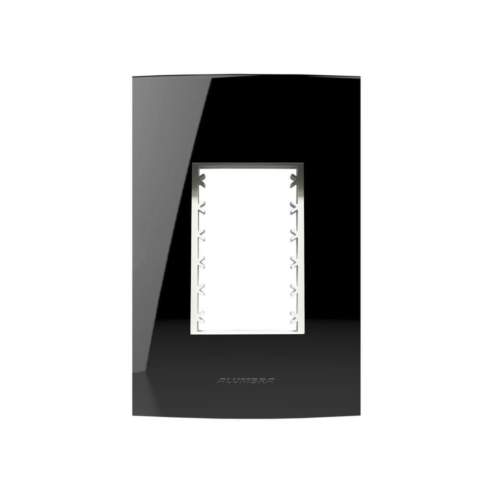 Placa 4X2 com Suporte Para 3 Módulos Inova Pro Class Alumbra Black Piano