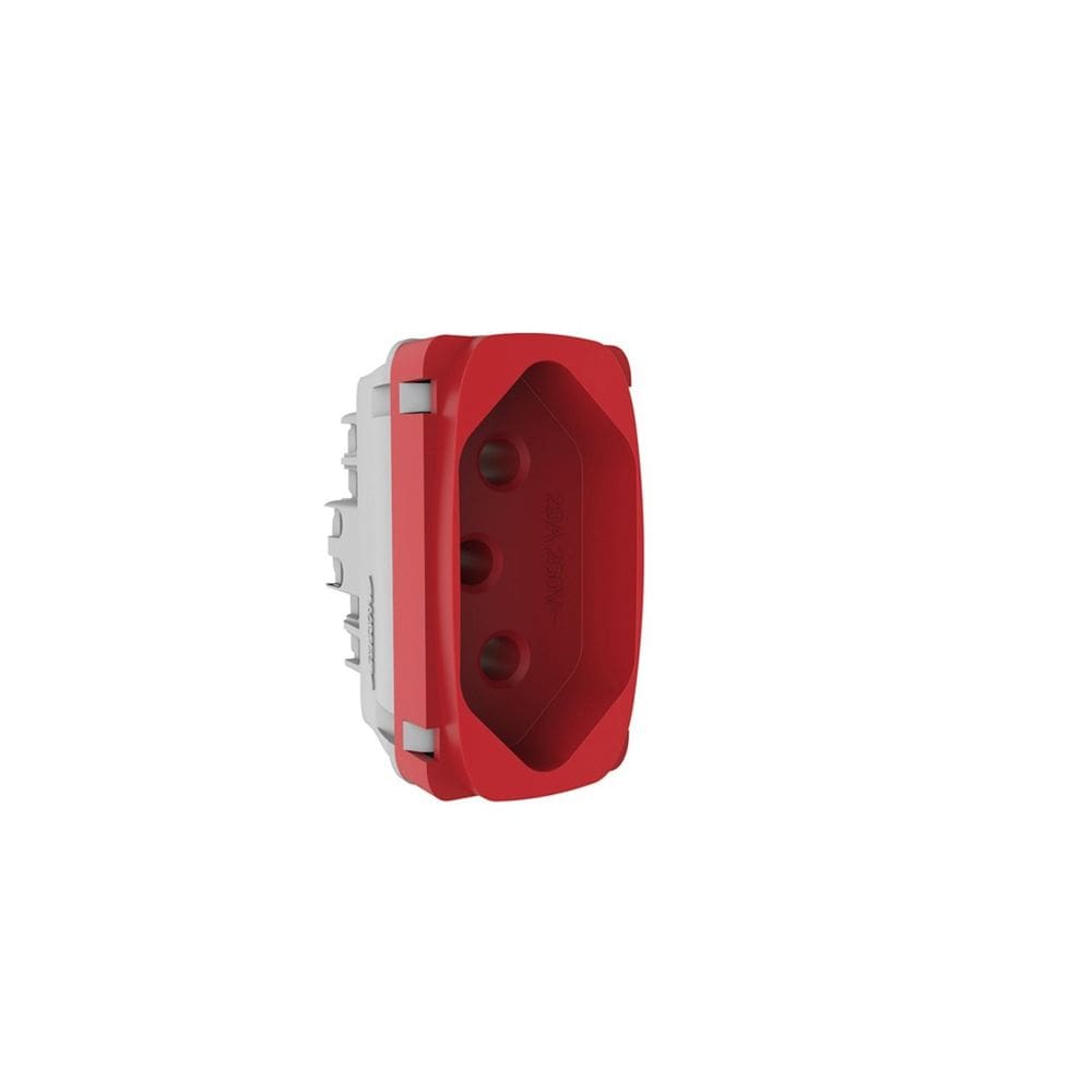 Módulo tomada 2P+T 20A 250V~ Vermelha Gracia Alumbra Vermelho