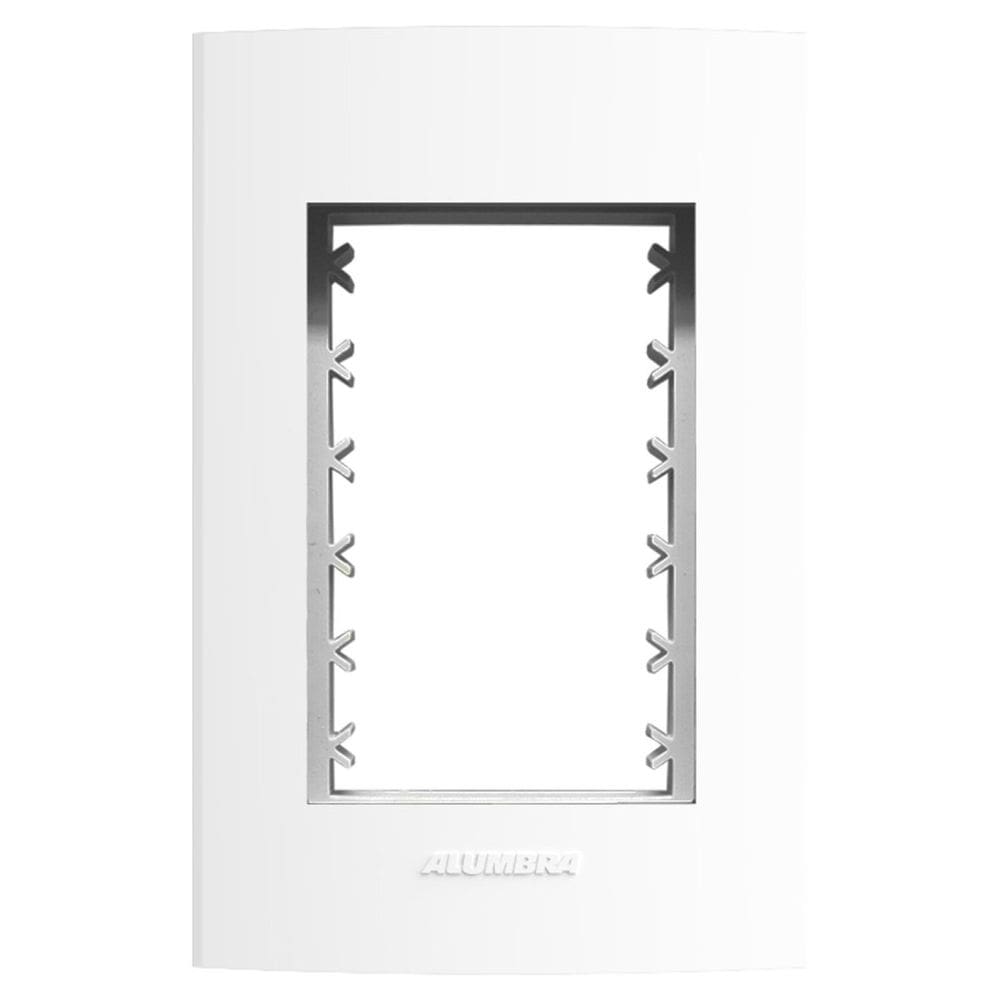 Placa 4x2 3 módulos com suporte Inova Pro Alumbra Branco